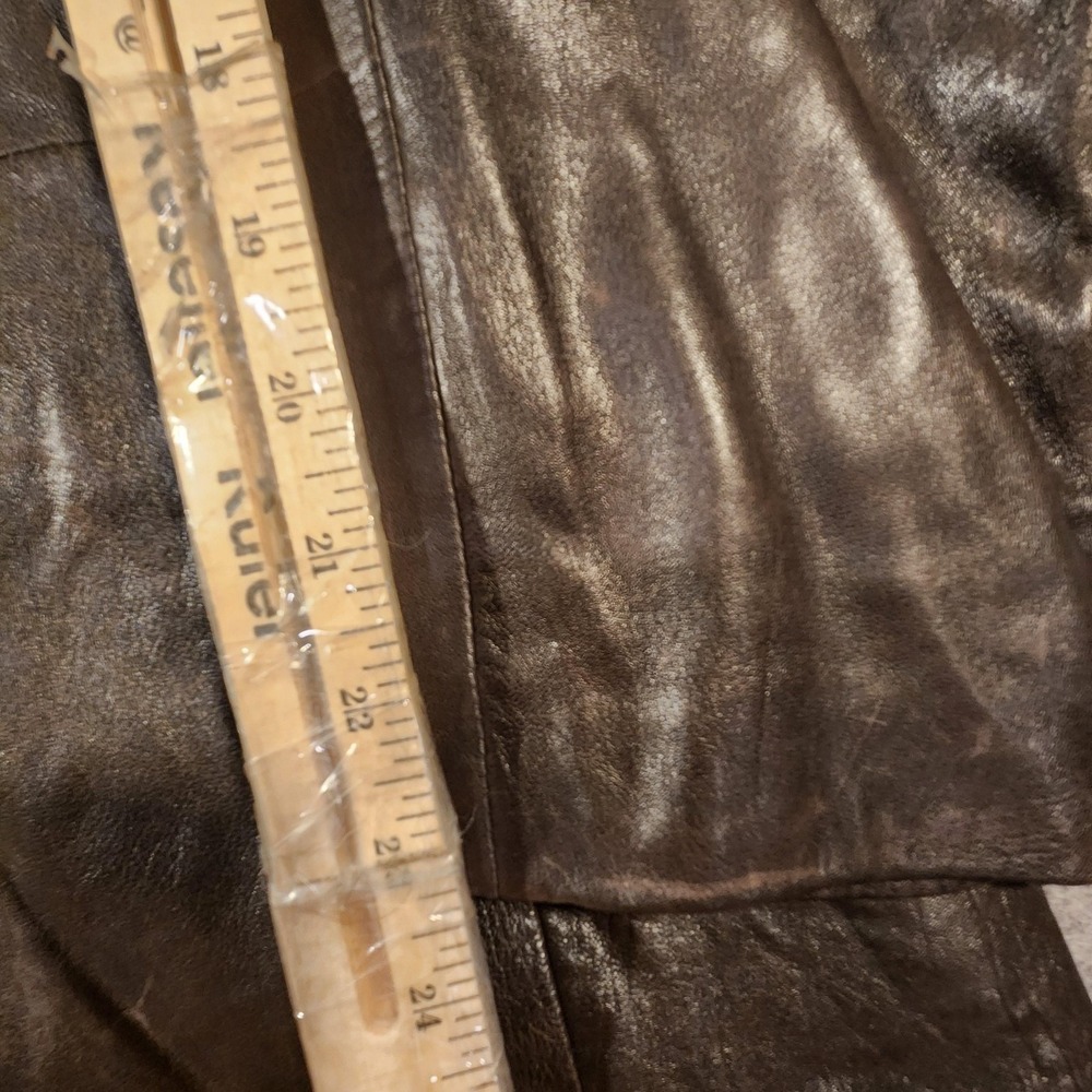 Vintage Hugo Boss Leather Jacket Mens 44R Brown Lambskin Blazer Coat Y2K 90's - Picture 12 of 13